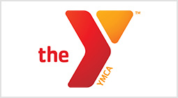 A red and yellow logo for the ymca.