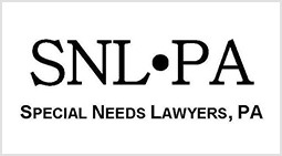 A black and white logo for the social needs lawyers association.